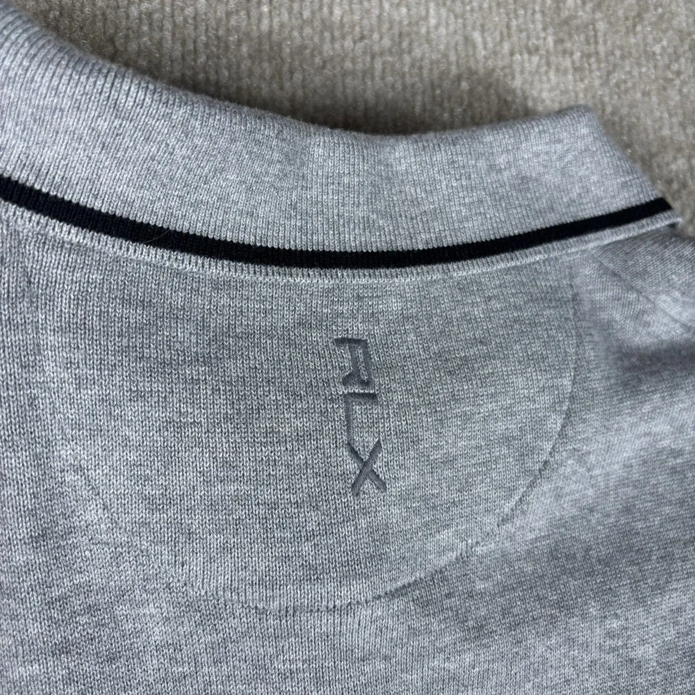 RLX‎ Ralph Lauren Sweater Polo Shirt Mens XL Gray Knit Short Sleeve Pony Logo